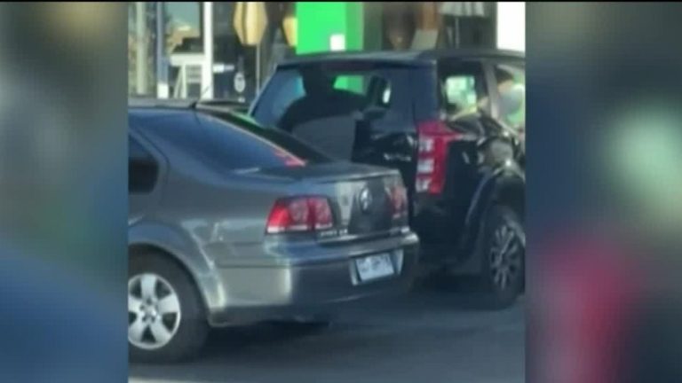 VIDEO: Delincuente rompió el vidrio de un auto y robó en su interior en pleno servicentro