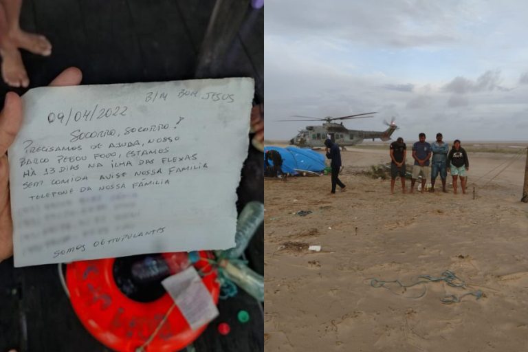 Náufragos son rescatados en Brasil gracias a una nota enviada en una botella