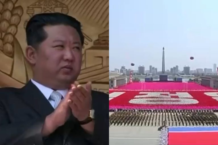 Revelan imágenes de masivo desfile presidido por Kim Jong-Un: Celebraron el 110 natalicio de su abuelo