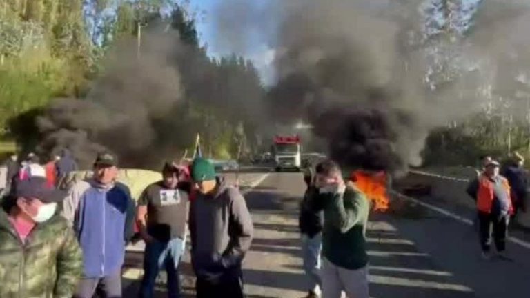 Tras quema de más de 30 camiones: Transportistas bloquean ruta en Los Álamos