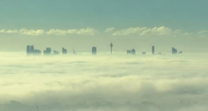 Las impresionantes imágenes de la espesa neblina que ocultó a Sídney