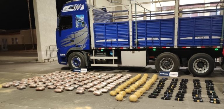Estaba oculta entre la soya: Hallan camión con más de 220 kilos de droga en Iquique