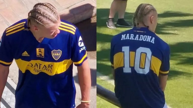 Ërling Haaland sigue alucinando con Boca Juniors: es fotografiado vistiendo la camiseta xeneize en sus vacaciones