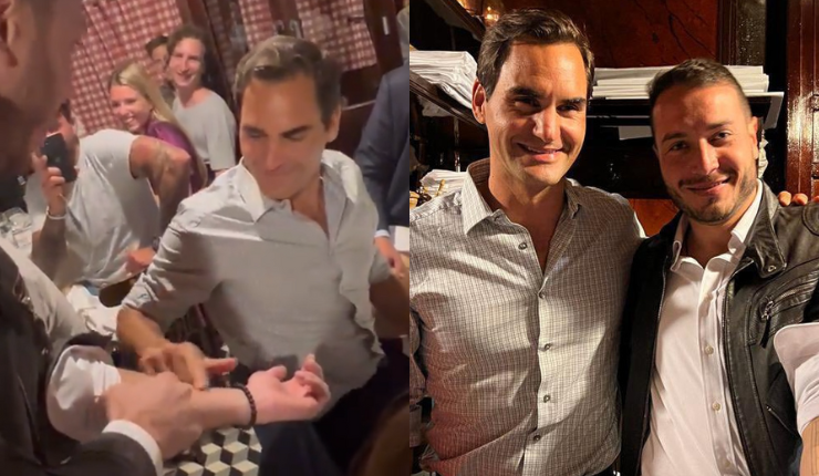 Fanático se encontró con Federer y le mostró tatuaje inspirado en él: La reacción del suizo es imperdible