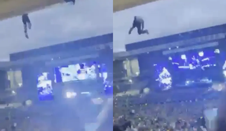 El impactante momento en que hombre cae desde las gradas sobre la multitud en pleno concierto de Harry Styles