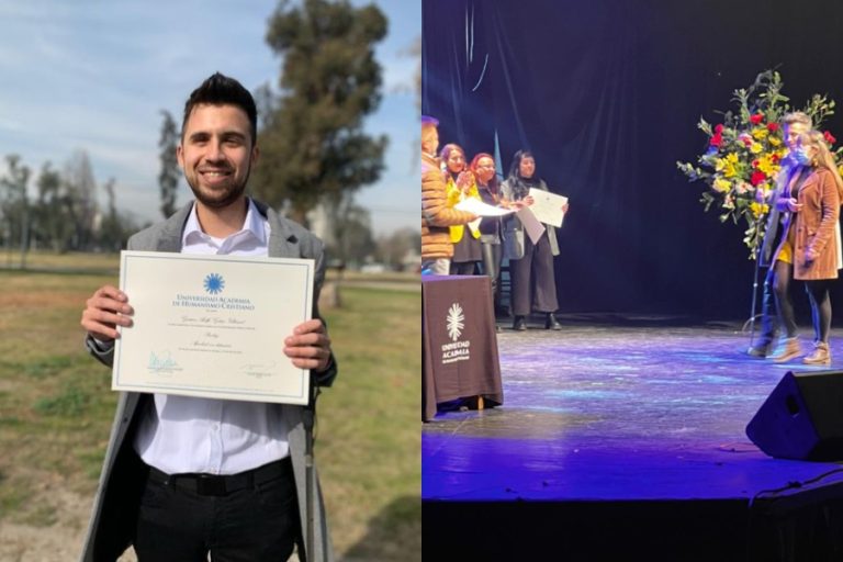 Gustavo Gatica recibe su título de psicólogo: 