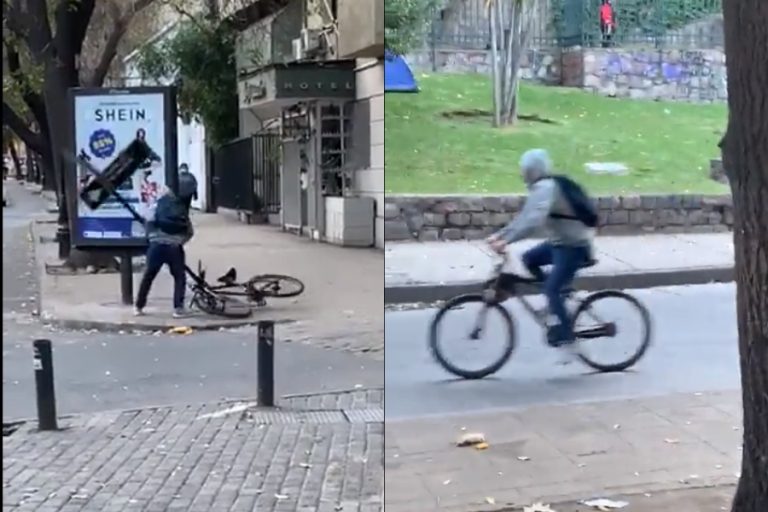 Registran robo de bicicleta en los alrededores del cerro Santa Lucía: Ladrón salió pedaleando