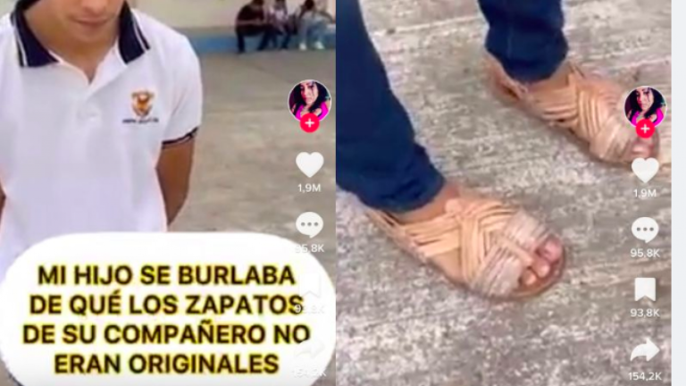 ¡Viralizan lección! Se burló de compañero por no usar zapatos de marca y su padre lo castigó