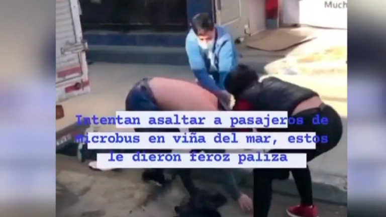Detención ciudadana: Delincuente fue golpeado por pasajeros de micro en Viña del Mar