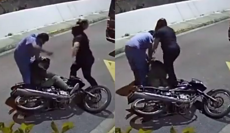 Le dieron hasta con el casco: Motochorro recibió tremenda paliza tras intentar asaltar a pareja en Brasil