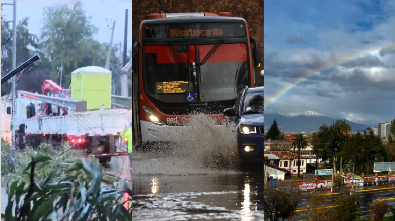 De fuertes vientos a un arcoíris: Los hitos que marcaron primer día de temporal en la Región Metropolitana
