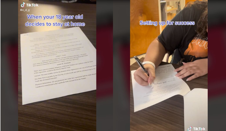 Hizo firmar un contrato de arriendo a su hija de 18 años que sigue viviendo en su casa