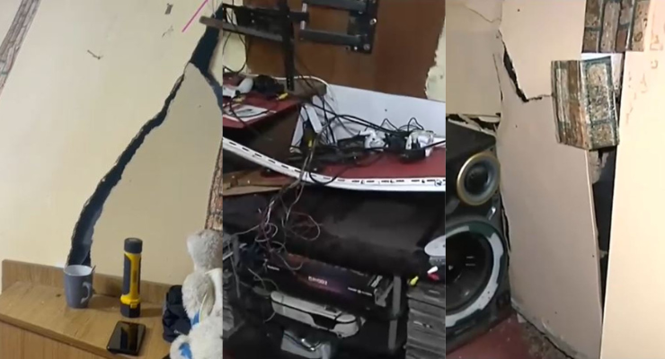 Deslizamiento en ladera de cerro rompió pared de casa en Valparaíso: Temen derrumbe total del muro