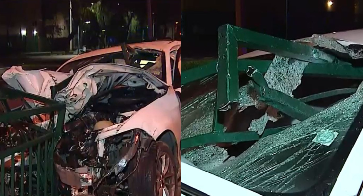 Auto quedó incrustado en reja: Conductor murió tras impactante choque en Avenida Grecia