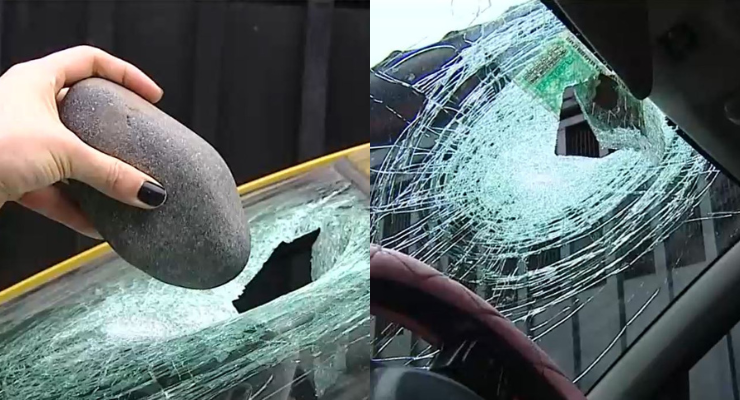 Conductora recibió piedrazo en rostro mientras manejaba en autopista: 