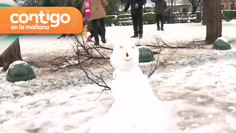 “Mira, se parece a Olaf”: El muñeco de nieve que hizo un niño en el Cajón del Maipo y que enamoró a Contigo en la Mañana