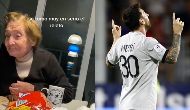 “Llegó la pelota y…”: Abuela futbolera cae al intentar imitar la chilena de Lionel Messi