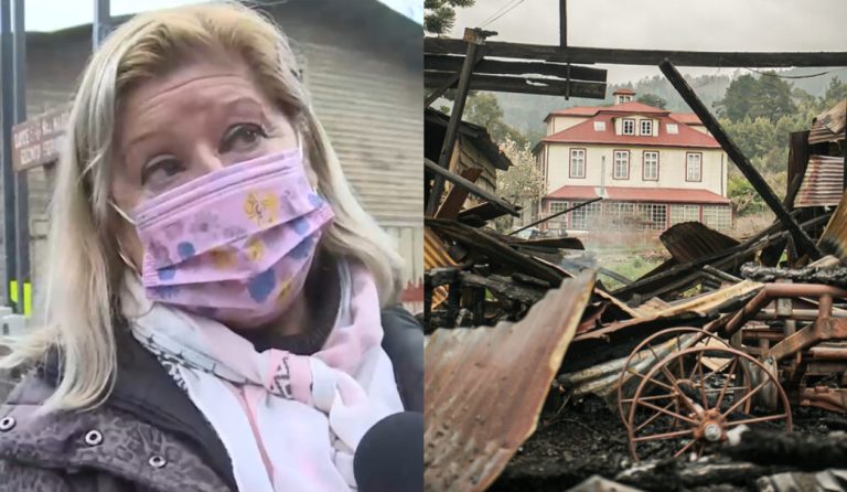 Esposa de dueño del molino incendiado en Contulmo: 