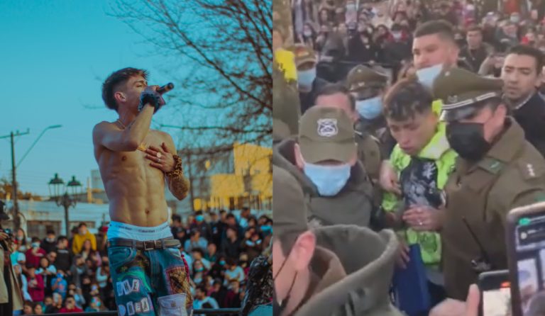 Euforia total en show gratuito de Ak4:20 en la Región de Ñuble: Cantante salió escoltado por Carabineros