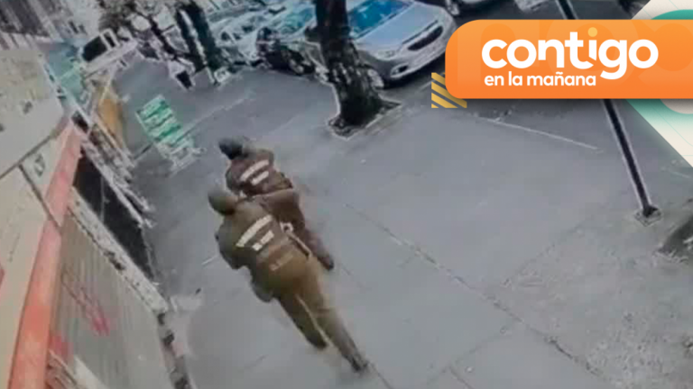 Último minuto: Carabineros detiene a cuatro sujetos que intentaron robar camión con cecinas en el centro de Santiago