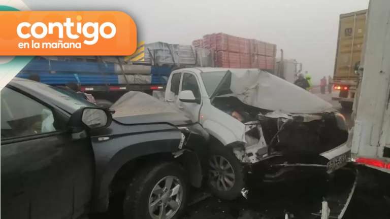 Neblina afectó visibilidad: Choque múltiple provocó el cierre total de la Ruta 78 hacia Santiago