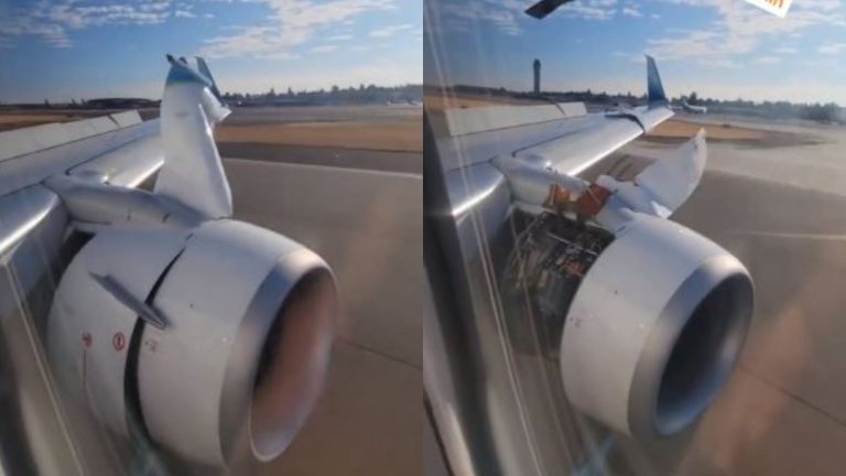 Pasajeros grabaron el momento en que trozos de metal se desprendieron de su avión