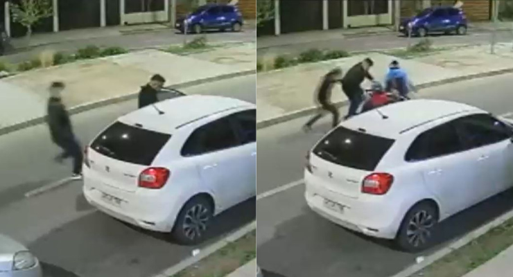 4 contra 1: Sujetos golpearon en el suelo a conductor para robarle el auto en San Bernardo