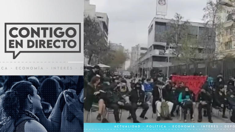 Manifestación estudiantil: Alumnos del Instituto Nacional realizaron clases en plena calle