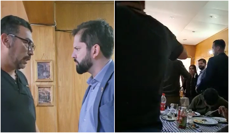 Pdte. Boric vivió tenso momento en Calama tras ser increpado por un hombre al interior de un restaurant