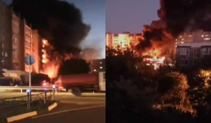 Captan el momento exacto cuando un avión militar se estrella contra un edificio residencial en Rusia