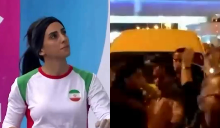 Reciben entre aplausos a atleta iraní que participó en competencia internacional sin usar su velo