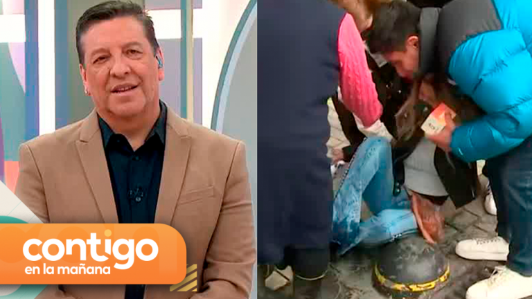 “¡Se cayó la señora!”: Simpática mujer se fue al suelo en Puente Alto en pleno despacho de JP Queraltó