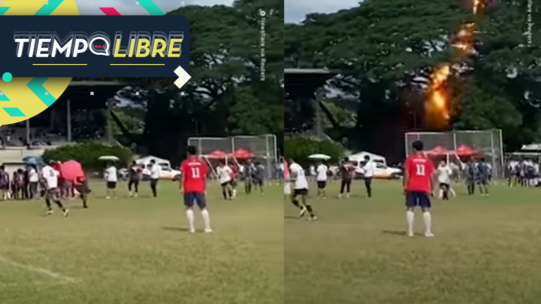 Video captó el momento exacto cuando un rayo alcanzó a un árbitro en pleno partido de fútbol
