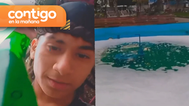 “Rompimos esta, pero quedó blanquito”: Joven se gravó lanzando lavaloza a pileta de Antofagasta