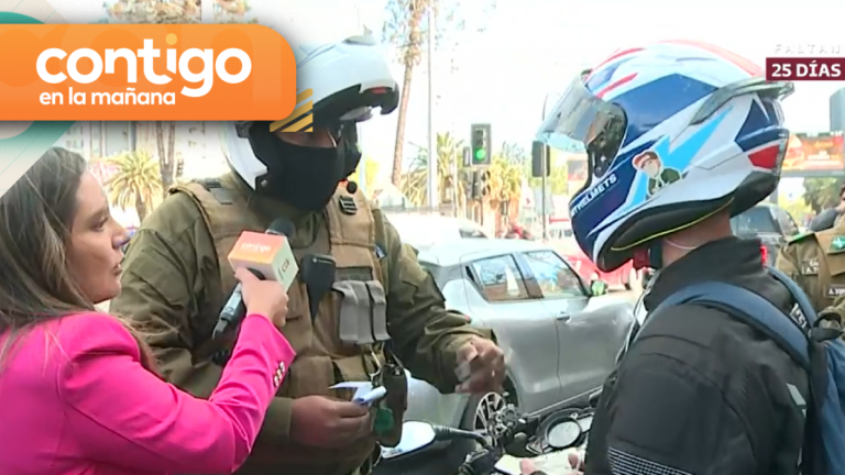 Fiscalización en La Reina: Motociclista fue detenido por ocultar patente