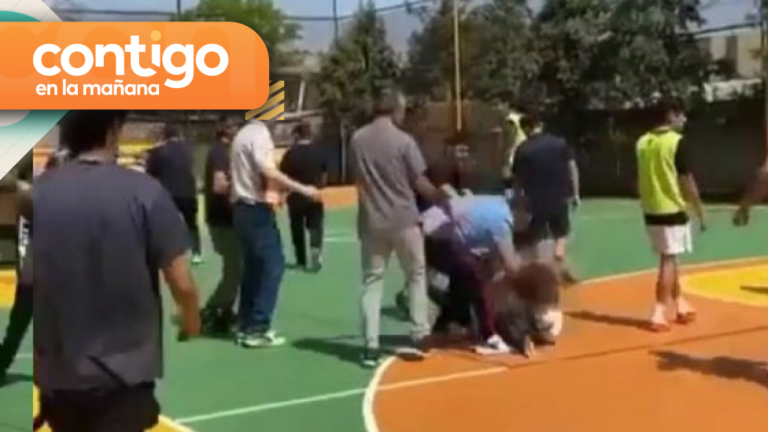 Registran violenta pelea entre apoderados y alumnos en campeonato escolar en La Cisterna