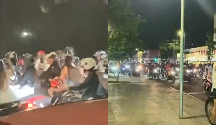Con disparos al aire y consumo de drogas: Masiva caravana de motos recorrió varios sectores de Santiago