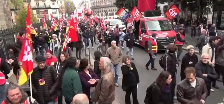 Exigen alzas salariales en medio de la inflación: Masivas protestas paralizaron el transporte público en Francia