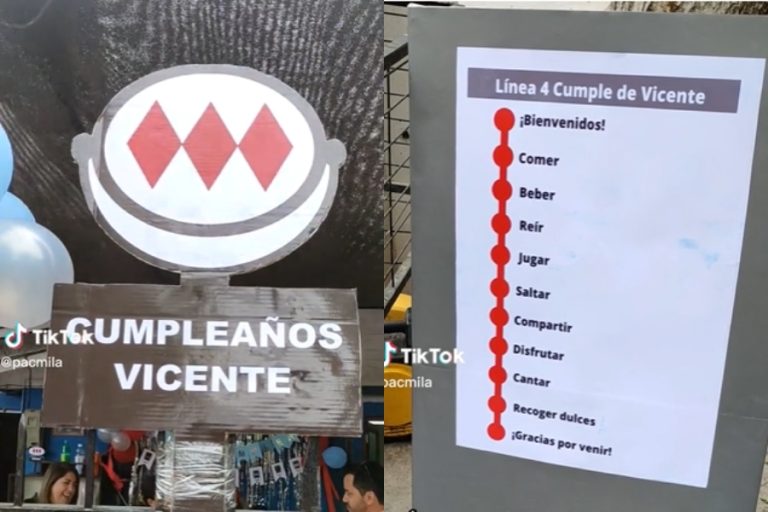 Estación Felicidad: Niño de 4 años fanático del Metro celebró cumpleaños con fiesta temática del tren subterráneo