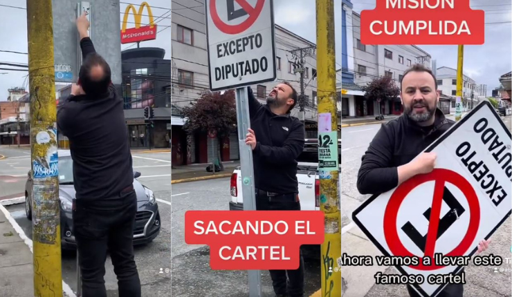 Polémica por señalética de estacionamiento exclusivo para diputado en la vía pública: 