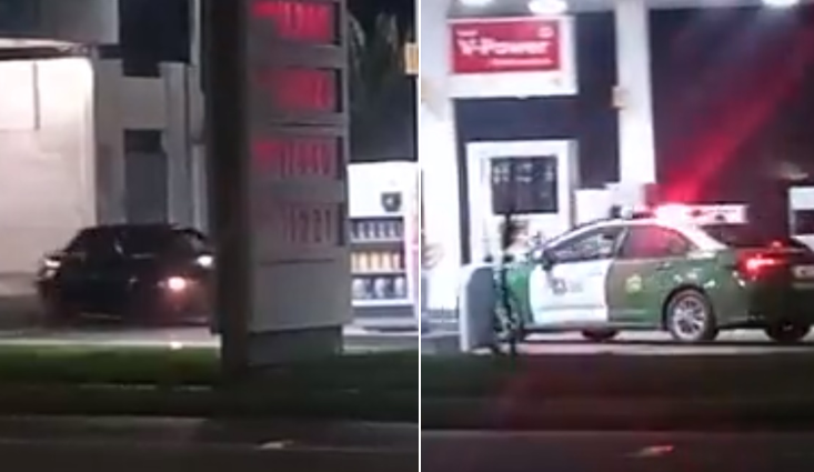 Al estilo Rápido y Furioso: Irresponsable maniobra de conductor en bencinera termina con inesperado desenlace