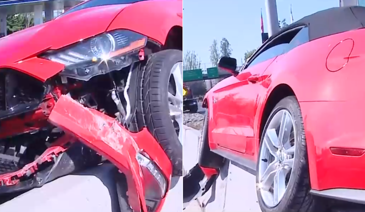 Vehículo chocó y quedó sobre bandejón de la autopista: Matiene una alta congestión en Ruta 5 Sur