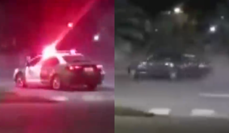 Conductor que realizaba piruetas en su auto al interior de un servicentro fue sorprendido por Carabineros