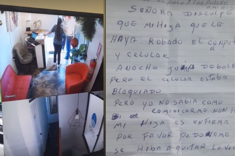 Padre devolvió los objetos robados por su hija en local y escribió sentida carta: 