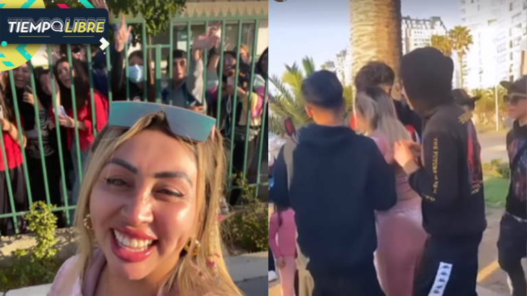 ¡Insólito! Naya Fácil se juntó con sus seguidores en Viña del Mar y uno le robó después de pedirle una foto