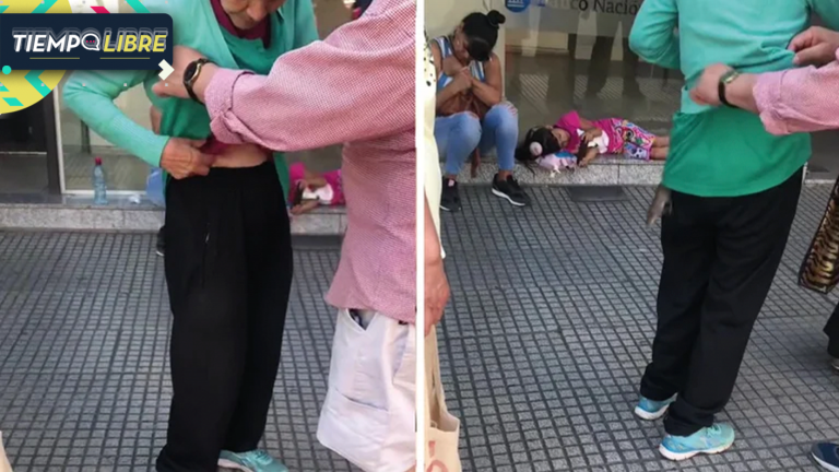 ¿Ratatouille eres tu? Mujer que esperaba la fila del banco recibió la inesperada visita de una rata