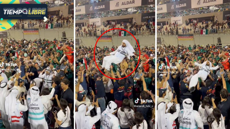 Locura total en Mundial Qatar 2022: Hinchas mexicanos hacen “volar” a un catarí por varios segundos