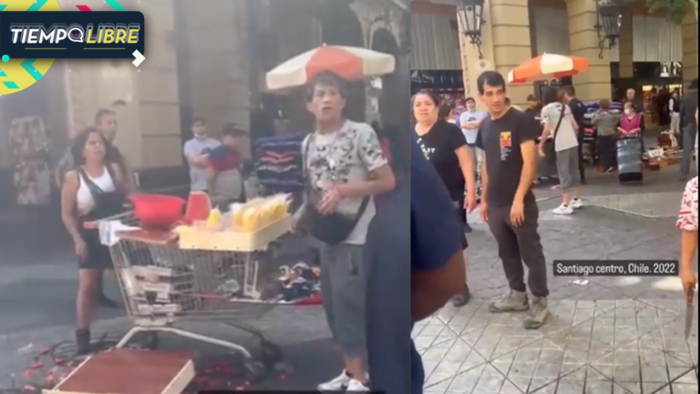 Desolador: Menores de edad fueron captados con cuchillos defendiendo puesto ambulante en Santiago Centro