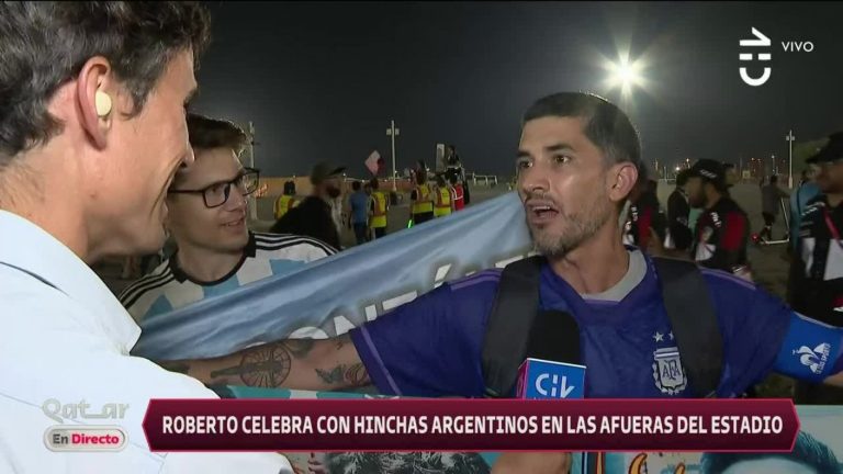 El festejo de los hinchas argentinos tras el triunfo contra Polonia