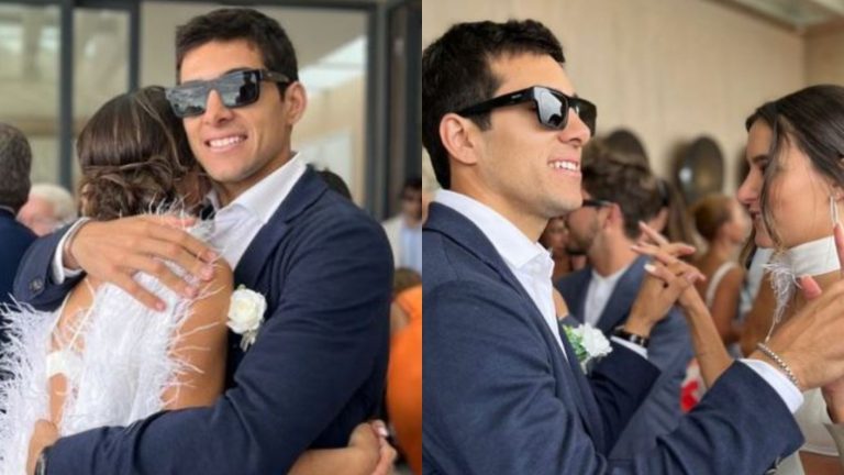 Los románticos registros del matrimonio de Cristian Garin frente a la playa